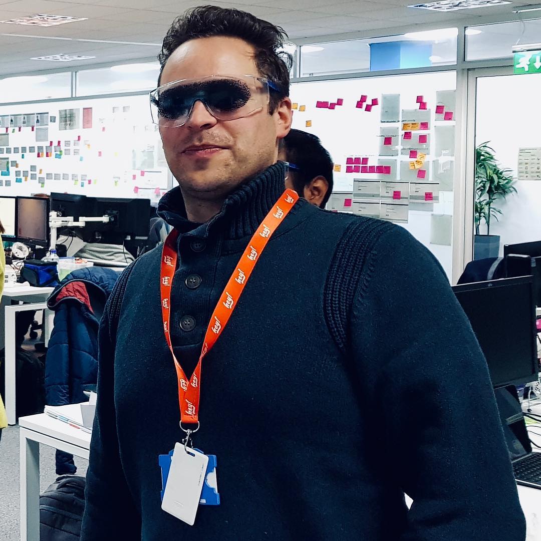 Vincent wearing glasses