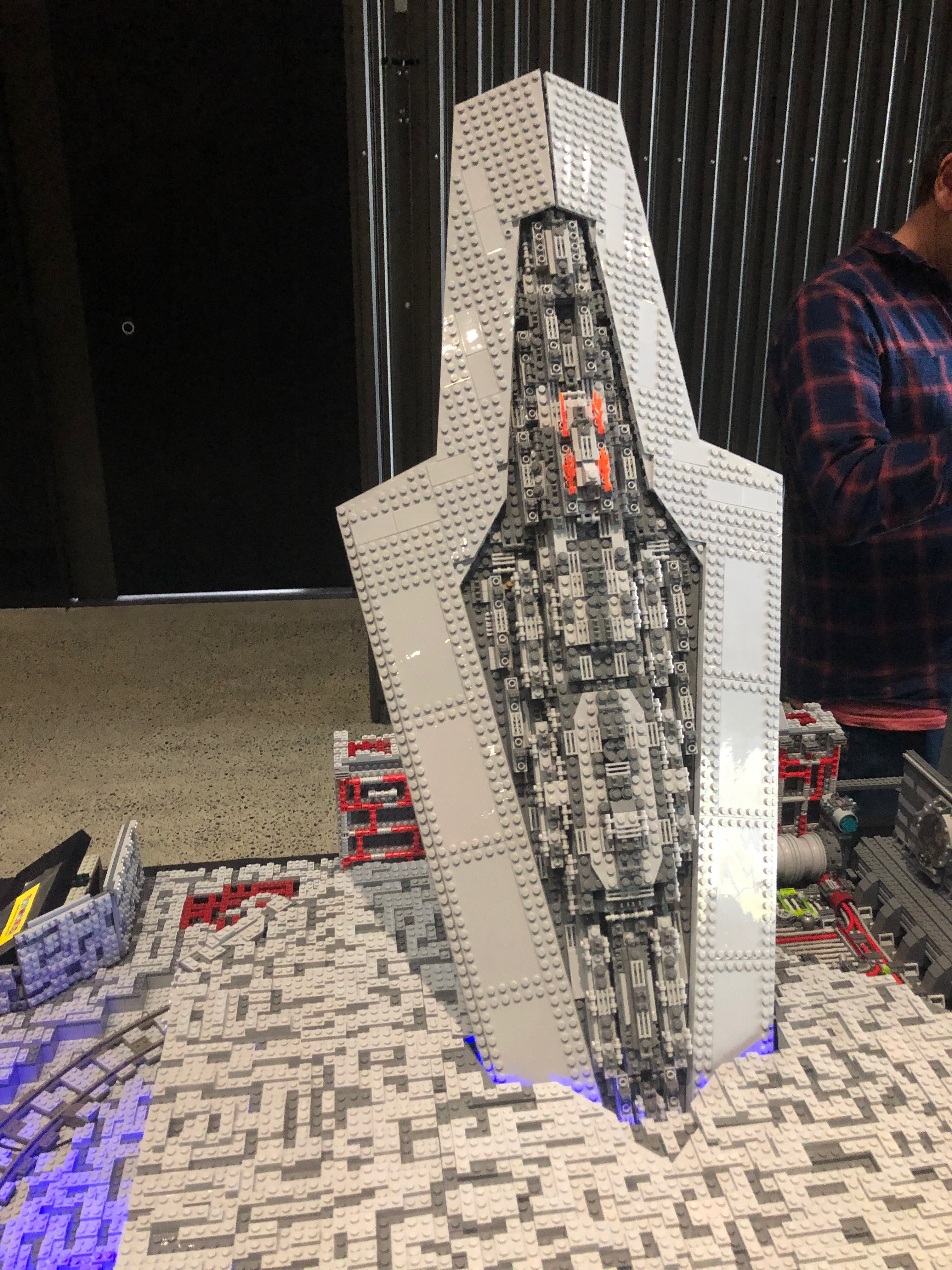 Star destroyer crashing in to the Death Star 